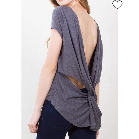 Sugar Lips Open Back Twisted Tee - Picture 1 of 8